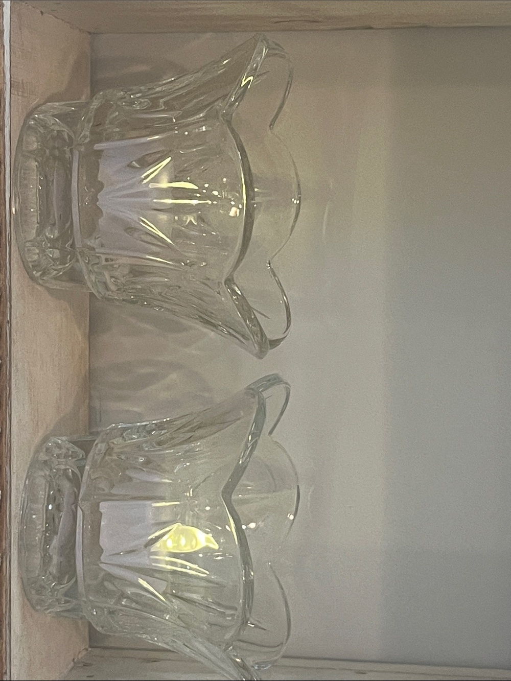 Vintage Set of 2-Tulip Crystal Votive Candle Holders